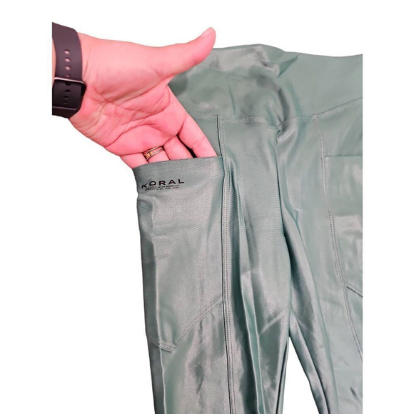 Koral Glaze High Rise Infinity Side Pockets Green Legging Sz S - Picture 4 of 10